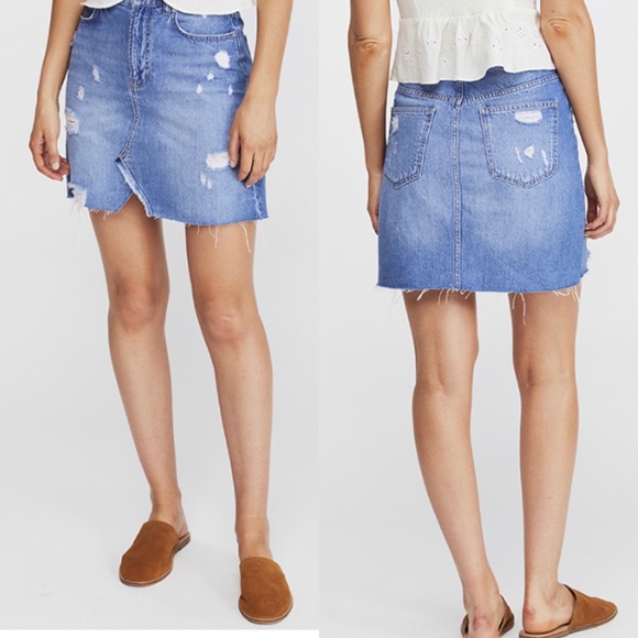 free people midstone denim skirt (NWT) - Picture 4 of 4